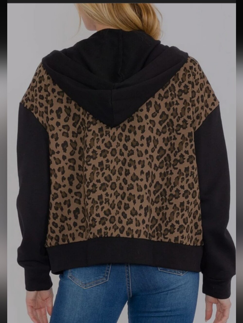 mittoshop Leopard Print Zip Hoodie NWT Size L